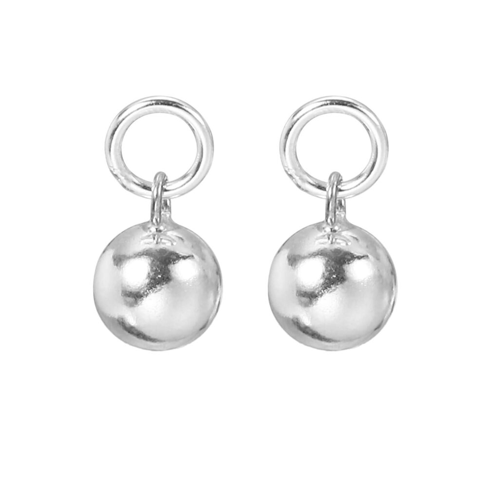 9470 2pcs Silver Bead Charm, 6mm 925 Silver Ball Pendants Charm Silver